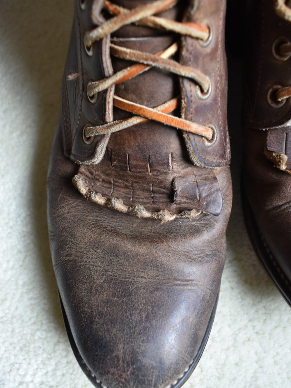Vintage Womens Brown Justin Lace Up Western Boots Sz 6.5 - Picture 14 of 15